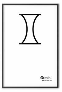 Poster: Gemelli - composizione con segno zodiacale e iscrizioni