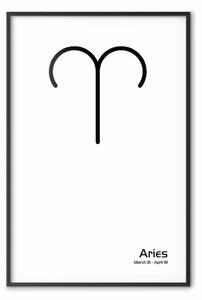 Poster: Ariete: composizione con segno zodiacale e iscrizione