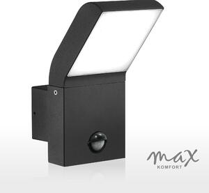 Applique da esterno a LED con rilevatore di movimento: Nero, alluminio, 1504A1-BK