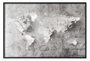 Poster: Mondo della poesia: mappa del mondo astratta vintage