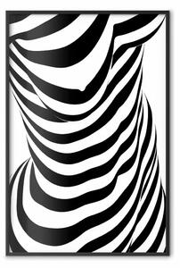 Poster: Zebra donna - astrazione silhouette femminile a strisce