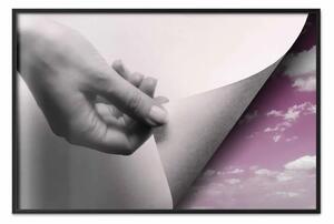 Poster: Pagina successiva - mano e paesaggio cielo rosa