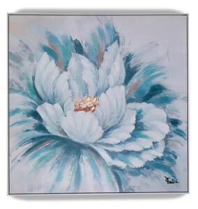 Quadro da parete, quadro con cornice Fiore Cielo100x100x1,6 cm orizzontale pannello in legno disegnato su tela a rilievo