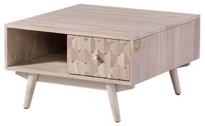 MASSIVMOEBEL24 | MOSAYK #217 Tavolino da salotto in legno di acacia laccato / bianco 70x70x40