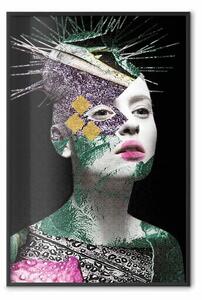 Poster: Ritratto colorato - composizione astratta volto donna