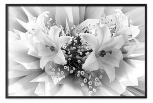 Poster: Bouquet geometrico: astrazione unica fiori giglio
