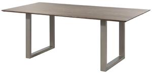 MASSIVMOEBEL24 | tavolo da pranzo in legno di Acacia 180x90x76 grigio scuro laccato SWISS EDGE