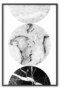 Poster: Cerchi di marmo - figure geometriche in bianco e nero