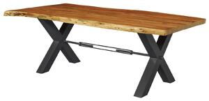 MASSIVMOEBEL24 | tavolo da pranzo in legno di Acacia 200x110x76 Acacia naturale laccato IRON LABEL #186