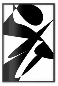 Poster: Contrasto: astrazione moderna in bianco e nero con forme geometriche