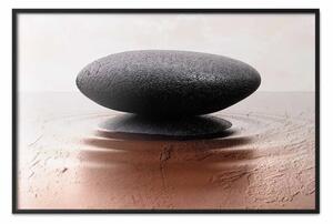 Poster: Pace e armonia: Zen con pietra sull'acqua