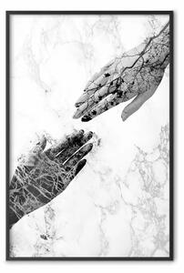 Poster: Dai una mano: astrazione vegetale su marmo
