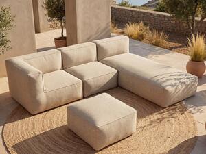Salotto da giardino in Tessuto 4 posti: 1 poltrona, 1 angolo, 1 penisola e 1 pouf Beige - NOUMARA di MYLIA