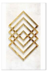 Quadro Simmetrie dell'astrazione - forme geometriche in oro