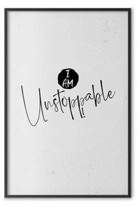 Poster: I Am Unstoppable - composizione minimalista con sottotitoli