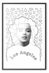 Poster: Marilyn Monroe - composizione donna su sfondo diamanti