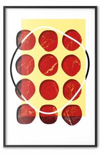 Poster: Dodici bistecche: astrazione unica cerchi rossi
