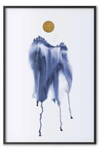 Poster: Astrazione acquerello - paesaggio forestale e sole
