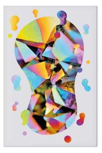 Quadro moderno Astrazione arcobaleno - forma colorata con geometria insolita