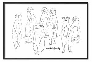 Poster: Famiglia Meerkat - composizione con iscrizione in inglese