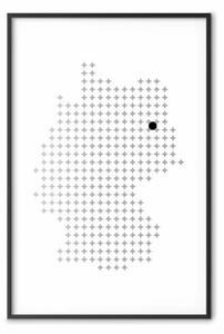 Poster: Germania - composizione in bianco e nero a forma di stato tedesco