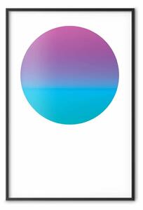 Poster: Cerchio colorato - astrazione geometrica sfumatura bianco