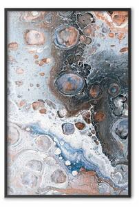 Poster: Marmo Blu Siena - astrazione artistica con macchie colorate