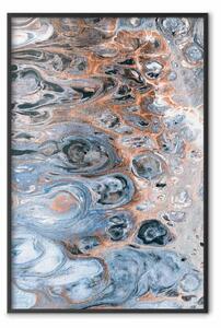 Poster: Marmo Blu Siena - astrazione colorata con macchie artistiche