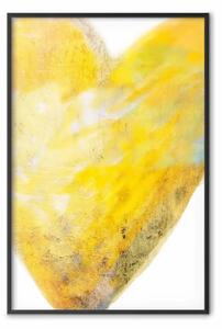 Poster: Cuore soleggiato - astrazione simbolo d'amore giallo