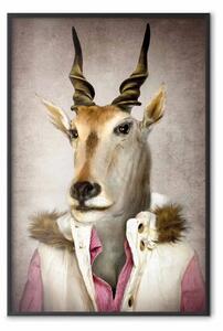 Poster: Antilope Jessica - ritratto animale con sagoma umana