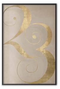Poster: Numero fortunato: composizione su sfondo marrone con accenti dorati