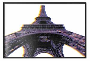 Poster: Ipnosi architettonica: Torre Eiffel viola vista rana