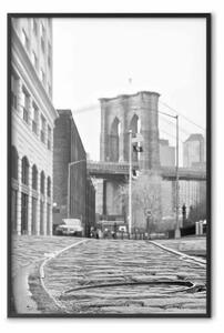 Poster: Ponte di Brooklyn - architettura di New York in b/n