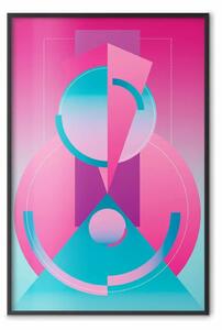 Poster: Locomotiva geometrica - moderna astrazione colorata nelle forme