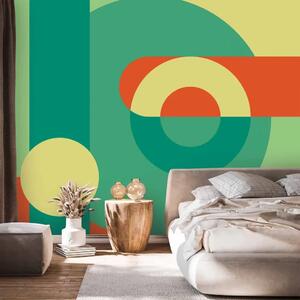 Carta da parati moderna Figure geometriche moderne nel verde