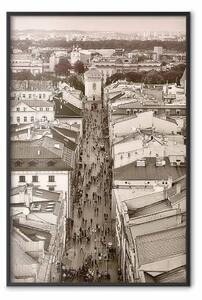 Poster: Cracovia: via Floriańska - vista dell'architettura della città polacca