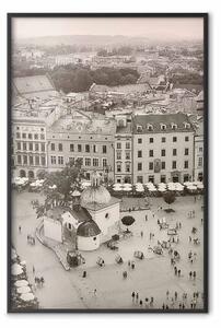 Poster: Cracovia: Sant'Adalberto - architettura polacca seppia