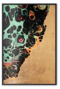 Poster: Struttura minerale - astrazione insolita e colorata su sfondo marrone