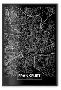 Poster: Mappa scura di Francoforte - città tedesca