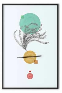 Poster: Composizione vegetale - astrazione geometrica con piante e forme