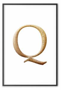 Poster: Golden Q - elegante lettera in rilievo