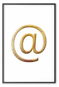 Poster: You have a message - composizione con scritta in oro su sfondo bianco