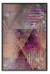 Poster: Astrazione autunnale - composizione geometrica colorata con porpora