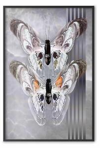 Poster: Coppia farfalle - moderna con insetti