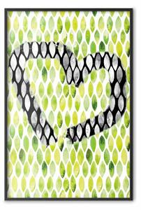 Poster: Segno primavera - verde con cuore ad acquerello