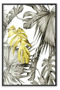 Poster: Natura dorata - foglie monstera con tocco dorato