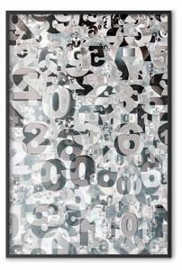 Poster: Numerologia - astrazione industriale in bianco e nero con numeri in 3D