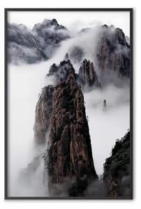 Poster: Rocce nuvole - paesaggio scandinavo nebbioso