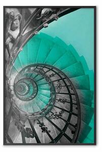 Poster: Scale avvolte - architettura turchese e grigia
