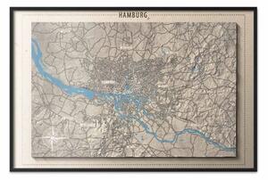 Poster: Mappa isometrica: Amburgo - città portuale